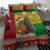 Guinea Bissau Christmas Bedding Set with Santa Penguin Christmas Tree and Red Green Yellow Snowflake - Wonder Print Shop