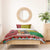 Guinea Bissau Christmas Bedding Set with Santa Penguin Christmas Tree and Red Green Yellow Snowflake - Wonder Print Shop