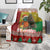Guinea Bissau Christmas Blanket with Santa Penguin Christmas Tree and Red Green Yellow Snowflake - Wonder Print Shop