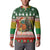 Guinea Bissau Christmas Button Sweatshirt with Santa Penguin Christmas Tree and Red Green Yellow Snowflake - Wonder Print Shop