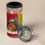Guinea Bissau Christmas 4 in 1 Can Cooler Tumbler with Santa Penguin Christmas Tree and Red Green Yellow Snowflake - Wonder Print Shop