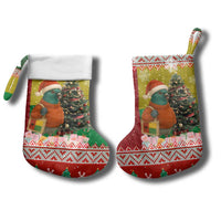 Guinea Bissau Christmas Stocking with Santa Penguin Christmas Tree and Red Green Yellow Snowflake - Wonder Print Shop