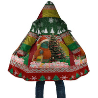 Guinea Bissau Christmas Cloak with Santa Penguin Christmas Tree and Red Green Yellow Snowflake - Wonder Print Shop