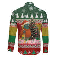 Guinea Bissau Christmas Family Matching Tank Maxi Dress and Hawaiian Shirt with Santa Penguin Christmas Tree and Red Green Yellow Snowflake - Wonder Print Shop