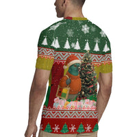 Guinea Bissau Christmas Rugby Jersey with Santa Penguin Christmas Tree and Red Green Yellow Snowflake - Wonder Print Shop
