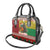 Guinea Bissau Christmas Shoulder Handbag with Santa Penguin Christmas Tree and Red Green Yellow Snowflake - Wonder Print Shop