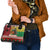 Guinea Bissau Christmas Shoulder Handbag with Santa Penguin Christmas Tree and Red Green Yellow Snowflake - Wonder Print Shop