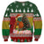Guinea Bissau Christmas Sweatshirt with Santa Penguin Christmas Tree and Red Green Yellow Snowflake - Wonder Print Shop
