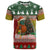 Guinea Bissau Christmas T Shirt with Santa Penguin Christmas Tree and Red Green Yellow Snowflake - Wonder Print Shop