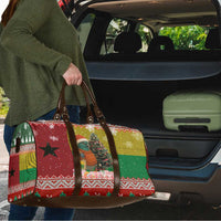 Guinea Bissau Christmas Travel Bag with Santa Penguin Christmas Tree and Red Green Yellow Snowflake - Wonder Print Shop