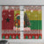 Guinea Bissau Christmas Window Curtain with Santa Penguin Christmas Tree and Red Green Yellow Snowflake - Wonder Print Shop