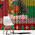 Guinea Bissau Christmas Window Curtain with Santa Penguin Christmas Tree and Red Green Yellow Snowflake - Wonder Print Shop