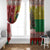 Guinea Bissau Christmas Window Curtain with Santa Penguin Christmas Tree and Red Green Yellow Snowflake - Wonder Print Shop