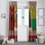 Guinea Bissau Christmas Window Curtain with Santa Penguin Christmas Tree and Red Green Yellow Snowflake - Wonder Print Shop