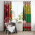 Guinea Bissau Christmas Window Curtain with Santa Penguin Christmas Tree and Red Green Yellow Snowflake - Wonder Print Shop