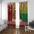 Guinea Bissau Christmas Window Curtain with Santa Penguin Christmas Tree and Red Green Yellow Snowflake - Wonder Print Shop