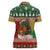Guinea Bissau Christmas Women Polo Shirt with Santa Penguin Christmas Tree and Red Green Yellow Snowflake - Wonder Print Shop