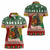 Guinea Bissau Christmas Women Polo Shirt with Santa Penguin Christmas Tree and Red Green Yellow Snowflake - Wonder Print Shop