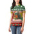 Guinea Bissau Christmas Women Polo Shirt with Santa Penguin Christmas Tree and Red Green Yellow Snowflake - Wonder Print Shop