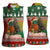Guinea Bissau Christmas Women Sleeveless Polo Shirt with Santa Penguin Christmas Tree and Red Green Yellow Snowflake - Wonder Print Shop