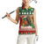 Guinea Bissau Christmas Women Sleeveless Polo Shirt with Santa Penguin Christmas Tree and Red Green Yellow Snowflake - Wonder Print Shop