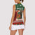 Guinea Bissau Christmas Women Sleeveless Polo Shirt with Santa Penguin Christmas Tree and Red Green Yellow Snowflake - Wonder Print Shop