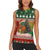 Guinea Bissau Christmas Women Sleeveless Polo Shirt with Santa Penguin Christmas Tree and Red Green Yellow Snowflake - Wonder Print Shop
