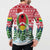 Guinea Bissau Christmas Button Sweatshirt with Santa Sleigh Reindeer Forest and National Flag Design - Wonder Print Shop