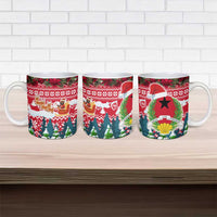 Guinea Bissau Christmas Ceramic Mug with Santa Sleigh Reindeer Forest and National Flag Design - Wonder Print Shop