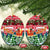 Guinea Bissau Christmas Ceramic Ornament with Santa Sleigh Reindeer Forest and National Flag Design - Wonder Print Shop