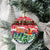 Guinea Bissau Christmas Ceramic Ornament with Santa Sleigh Reindeer Forest and National Flag Design - Wonder Print Shop