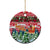 Guinea Bissau Christmas Ceramic Ornament with Santa Sleigh Reindeer Forest and National Flag Design - Wonder Print Shop