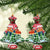 Guinea Bissau Christmas Ceramic Ornament with Santa Sleigh Reindeer Forest and National Flag Design - Wonder Print Shop