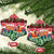 Guinea Bissau Christmas Ceramic Ornament with Santa Sleigh Reindeer Forest and National Flag Design - Wonder Print Shop