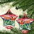 Guinea Bissau Christmas Ceramic Ornament with Santa Sleigh Reindeer Forest and National Flag Design - Wonder Print Shop
