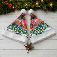 Guinea Bissau Christmas Santa Hat with Santa Sleigh Reindeer Forest and National Flag Design - Wonder Print Shop
