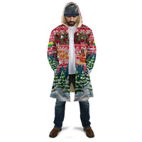 Guinea Bissau Christmas Cloak with Santa Sleigh Reindeer Forest and National Flag Design - Wonder Print Shop