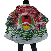 Guinea Bissau Christmas Cloak with Santa Sleigh Reindeer Forest and National Flag Design - Wonder Print Shop