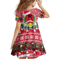 Guinea Bissau Christmas Family Matching Puletasi and Hawaiian Shirt with Santa Sleigh Reindeer Forest and National Flag Design - Wonder Print Shop