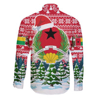 Guinea Bissau Christmas Family Matching Summer Maxi Dress and Hawaiian Shirt with Santa Sleigh Reindeer Forest and National Flag Design - Wonder Print Shop