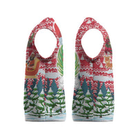 Guinea Bissau Christmas Knitted V-Neck Vest with Santa Sleigh Reindeer Forest and National Flag Design - Wonder Print Shop
