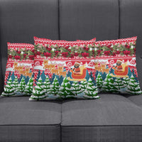 Guinea Bissau Christmas Pillow Cover with Santa Sleigh Reindeer Forest and National Flag Design - Wonder Print Shop