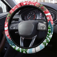 Guinea Bissau Christmas Steering Wheel Cover with Santa Sleigh Reindeer Forest and National Flag Design - Wonder Print Shop