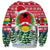 Guinea Bissau Christmas Sweatshirt with Santa Sleigh Reindeer Forest and National Flag Design - Wonder Print Shop