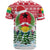 Guinea Bissau Christmas T Shirt with Santa Sleigh Reindeer Forest and National Flag Design - Wonder Print Shop