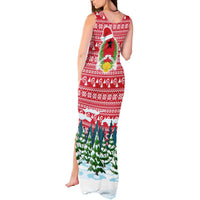 Guinea Bissau Christmas Tank Maxi Dress with Santa Sleigh Reindeer Forest and National Flag Design - Wonder Print Shop