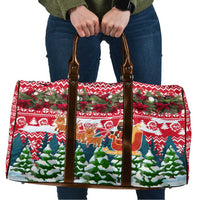Guinea Bissau Christmas Travel Bag with Santa Sleigh Reindeer Forest and National Flag Design - Wonder Print Shop
