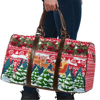 Guinea Bissau Christmas Travel Bag with Santa Sleigh Reindeer Forest and National Flag Design - Wonder Print Shop