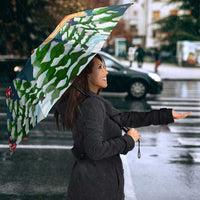 Guinea Bissau Christmas Umbrella with Santa Sleigh Reindeer Forest and National Flag Design - Wonder Print Shop