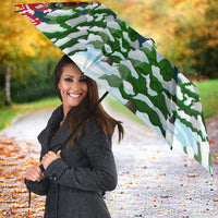 Guinea Bissau Christmas Umbrella with Santa Sleigh Reindeer Forest and National Flag Design - Wonder Print Shop